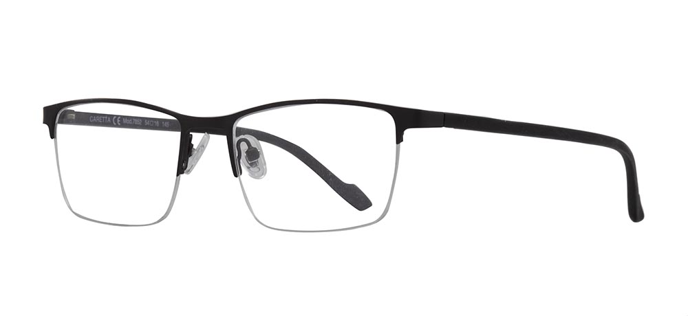 CARETTA Eyeglasses Teenage,Adult Man Rectangular Half Framed Metal Unfiltered CRTTA 7852-C.M06